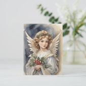 フェスティバルクリスマスウォーターカラーエンジェルホリデイ シーズンポストカード