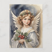 フェスティバルクリスマスウォーターカラーエンジェルホリデイ シーズンポストカード