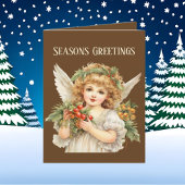 フェスティバルクリスマスウォーターカラーエンジェル追加文字 シーズンカード