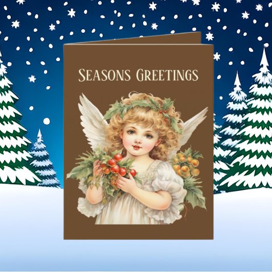 フェスティバルクリスマスウォーターカラーエンジェル追加文字 シーズンカード