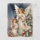 フェスティバルクリスマスウォーターカラーエンジェル シーズンポストカード (正面)