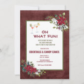 フェスティバルクリスマスウォーターカラーカクテルパーティーインビタ 招待状 (正面)