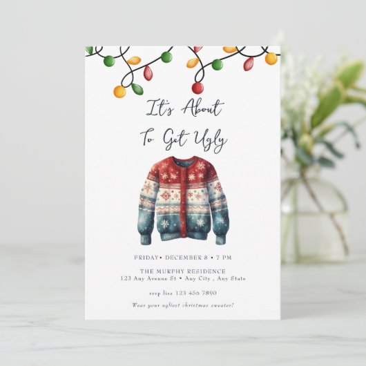 フェスティバルクリスマスウォーターカラーカクテルパーティー 招待状 (スタンド正面)