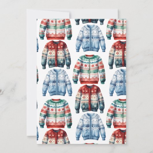 フェスティバルクリスマスウォーターカラーカクテルパーティー 招待状 (裏面)