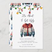 フェスティバルクリスマスウォーターカラーカクテルパーティー 招待状 (正面/裏面)