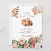 フェスティバルクリスマスウォーターカラークッキー交換 招待状 (正面)