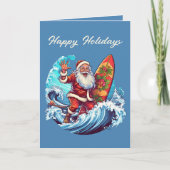 フェスティバルクリスマスウォーターカラーサンタビーチ カード (正面)