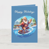 フェスティバルクリスマスウォーターカラーサンタビーチ カード (正面)