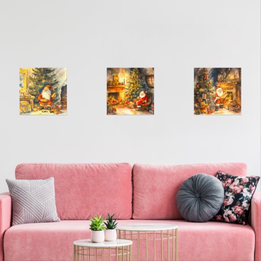 フェスティバルクリスマスウォーターカラーサンタ (リビング)