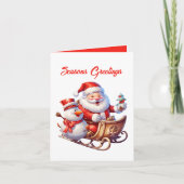 フェスティバルクリスマスウォーターカラーサンタ カード (正面)