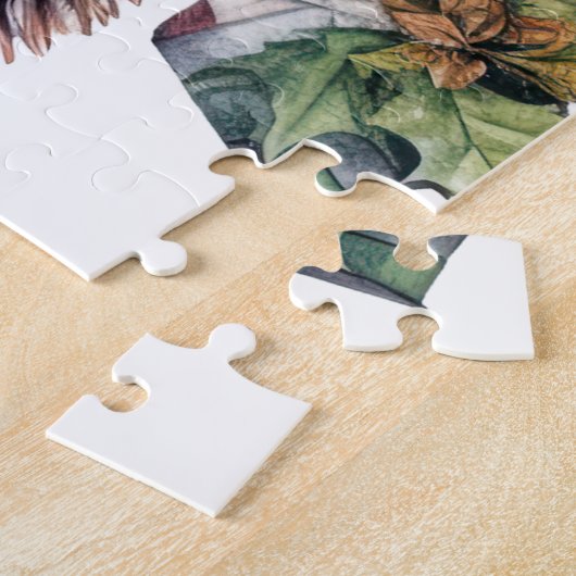 フェスティバルクリスマスウォーターカラーサンタ ジグソーパズル (側面)