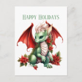 フェスティバルクリスマスウォーターカラードラゴンファンタジー シーズンポストカード (正面)