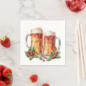 フェスティバルクリスマスウォーターカラービール飲み物 スタンダードカクテルナプキン (インサイチュ)