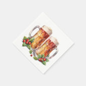 フェスティバルクリスマスウォーターカラービール飲み物 スタンダードカクテルナプキン (角)