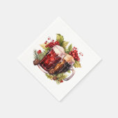 フェスティバルクリスマスウォーターカラービール飲み物 スタンダードカクテルナプキン (角)