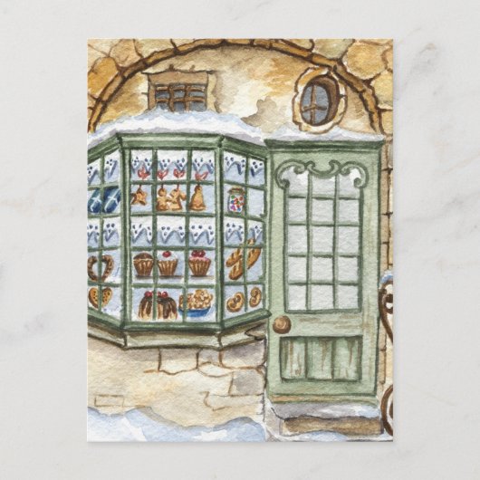 フェスティバルクリスマスウォーターカラーベーカリー シーズンポストカード (正面)