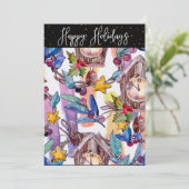 フェスティバルクリスマスウォーター色イラストレーションカード シーズンカード (スタンド正面)