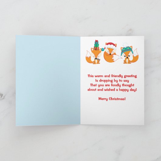 フェスティバルクリスマスウッドランドキツネフレンズ シーズンカード (内部)