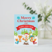 フェスティバルクリスマスウッドランドキツネフレンズ シーズンポストカード (スタンド正面)
