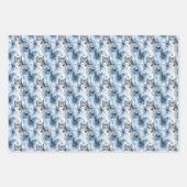 フェスティバルクリスマスウルフタイル模様 ラッピングペーパーシート (正面2)