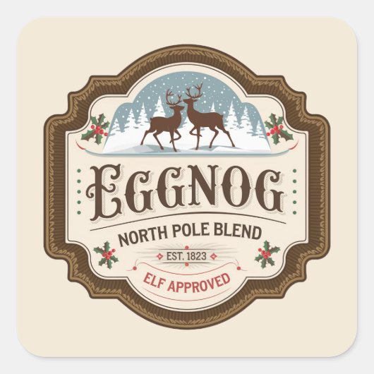 フェスティバルクリスマスエッグノグホリデイ スクエアシール (正面)