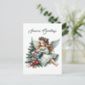 フェスティバルクリスマスエンジェルのメッセージの追加 シーズンポストカード (スタンド正面)