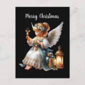 フェスティバルクリスマスエンジェルのメッセージの追加 ポストカード (正面)