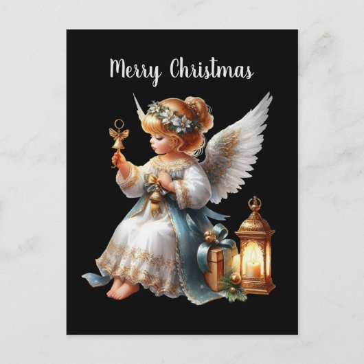フェスティバルクリスマスエンジェルのメッセージの追加 ポストカード (正面)