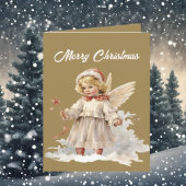 フェスティバルクリスマスエンジェル水の色を追加文字 シーズンカード