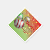 フェスティバルクリスマスオーナメントきらめく金ゴールドライト スタンダードカクテルナプキン (角)