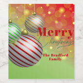 フェスティバルクリスマスオーナメントきらめく金ゴールドライト ワインラベル (シングルラベル)