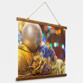 フェスティバルクリスマスオーナメントと天使 吊り下げ型タペストリー (傾斜あり)