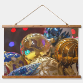 フェスティバルクリスマスオーナメントクローズアップ 吊り下げ型タペストリー
