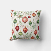 フェスティバルクリスマスオーナメントシームレスパターン クッション (裏面)