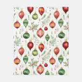 フェスティバルクリスマスオーナメントシームレスパターン フリースブランケット (正面)