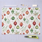 フェスティバルクリスマスオーナメントシームレスパターン 薄葉紙 (クラフト)