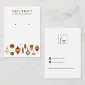 フェスティバルクリスマスオーナメントスタッドイヤリングディスプレイ 名刺 (正面/裏面)