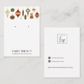 フェスティバルクリスマスオーナメントスタッドイヤリングディスプレイ 名刺 (正面/裏面)