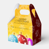 フェスティバルクリスマスオーナメントスノーフレークレッド&金ゴールド フェイバーボックス (正面サイド)