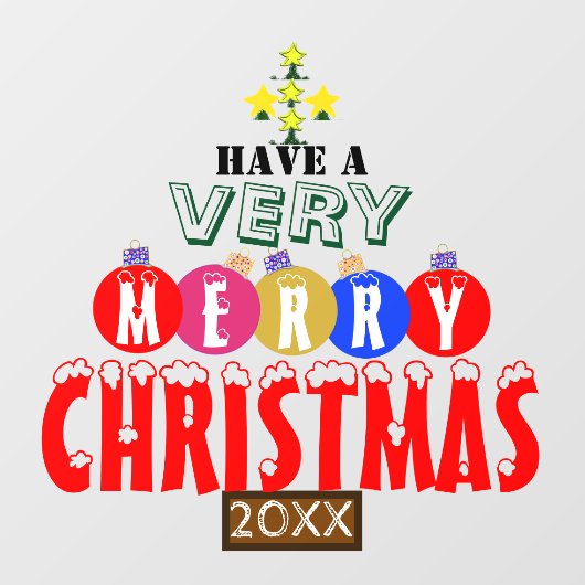 フェスティバルクリスマスオーナメントツリー ウィンドウサイン (シート)