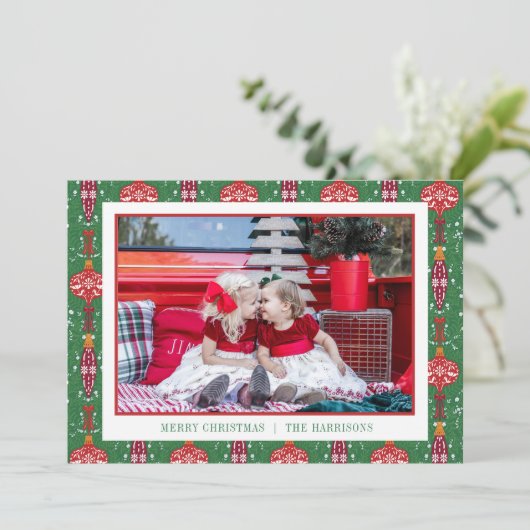 フェスティバルクリスマスオーナメントパターン写真 シーズンカード (スタンド正面)