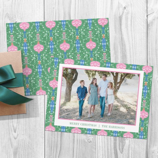 フェスティバルクリスマスオーナメントパターン写真 シーズンカード