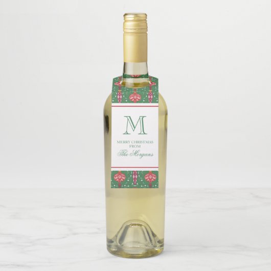 フェスティバルクリスマスオーナメントモノグラム ボトルネックタグ (ボトル)