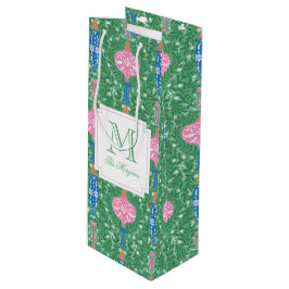 フェスティバルクリスマスオーナメントモノグラム ワインギフトバッグ