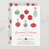 フェスティバルクリスマスオーナメント交換パーティー 招待状 (正面/裏面)