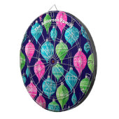 フェスティバルクリスマスオーナメント カラフル パーソナライズされた ダーツボード (正面右)