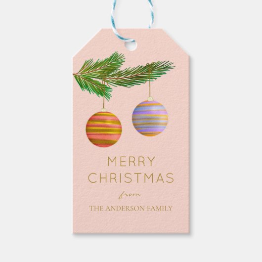 フェスティバルクリスマスオーナメント パーソナライズされた ギフトタグ (正面)