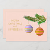 フェスティバルクリスマスオーナメント パーソナライズされた シーズンカード (正面/裏面)