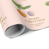 フェスティバルクリスマスオーナメント パーソナライズされた ラッピングペーパー (ロールコーナー)