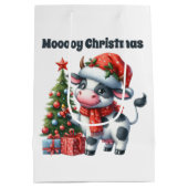 フェスティバルクリスマスカウアド文字 ミディアムペーパーバッグ (裏面)